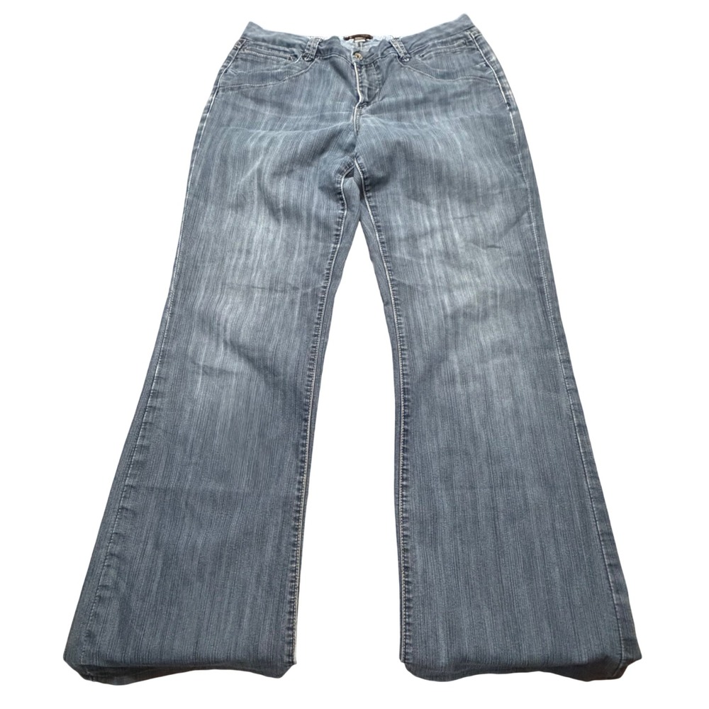 Christopher Blue Stretch Bootcut Jeans Womens 14 Blue Denim Slub Mid‎ Rise